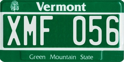 VT license plate XMF056