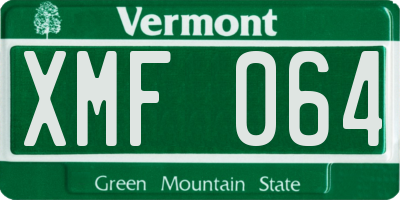 VT license plate XMF064