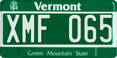 VT license plate XMF065