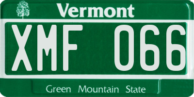 VT license plate XMF066