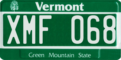 VT license plate XMF068