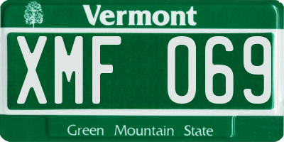 VT license plate XMF069