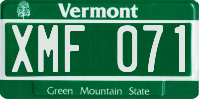 VT license plate XMF071