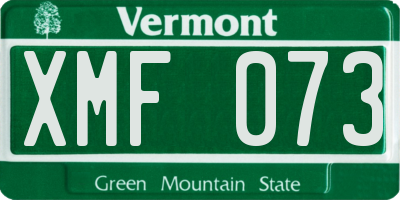 VT license plate XMF073