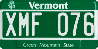 VT license plate XMF076