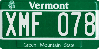 VT license plate XMF078
