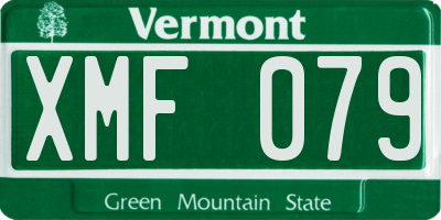 VT license plate XMF079