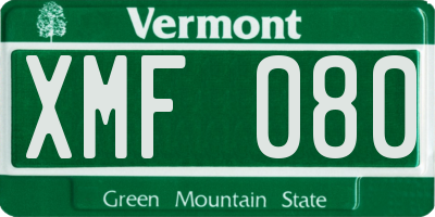 VT license plate XMF080