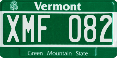 VT license plate XMF082