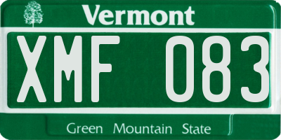 VT license plate XMF083