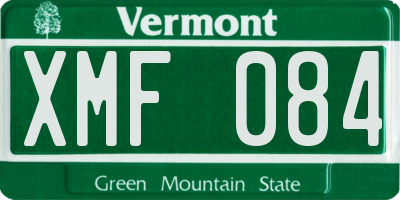 VT license plate XMF084
