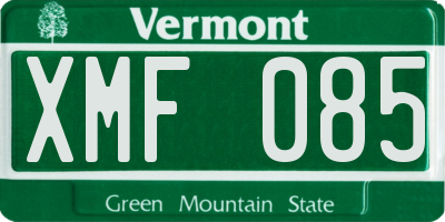 VT license plate XMF085