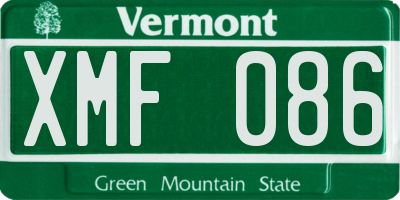 VT license plate XMF086
