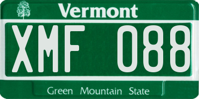 VT license plate XMF088