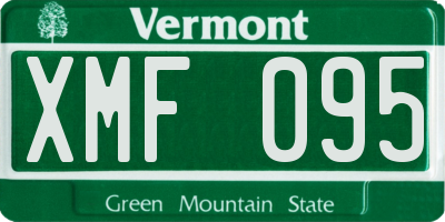 VT license plate XMF095