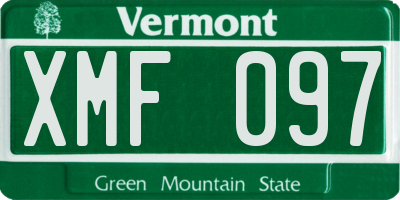 VT license plate XMF097