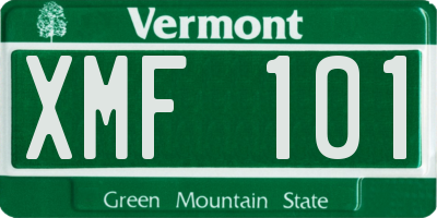 VT license plate XMF101
