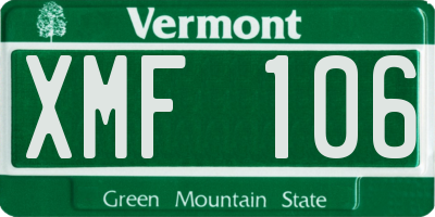 VT license plate XMF106
