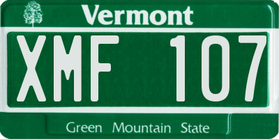 VT license plate XMF107