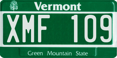 VT license plate XMF109
