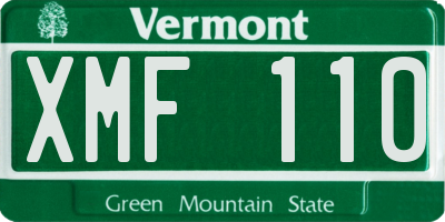 VT license plate XMF110
