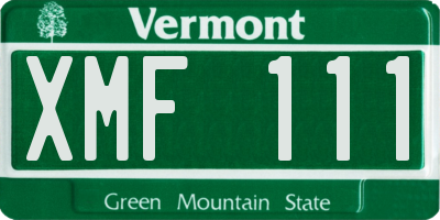 VT license plate XMF111