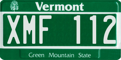 VT license plate XMF112