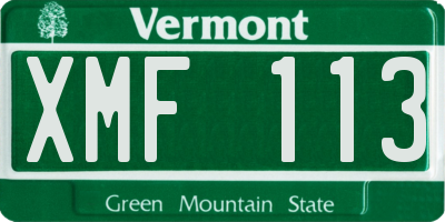 VT license plate XMF113