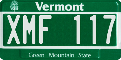 VT license plate XMF117