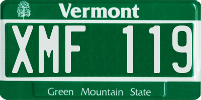 VT license plate XMF119