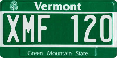 VT license plate XMF120