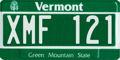 VT license plate XMF121