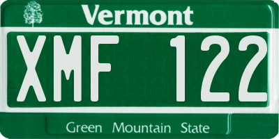 VT license plate XMF122