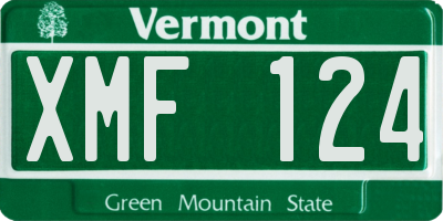 VT license plate XMF124