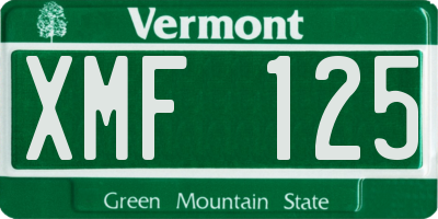 VT license plate XMF125