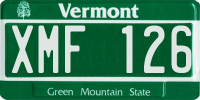 VT license plate XMF126