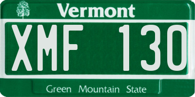 VT license plate XMF130