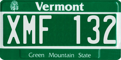 VT license plate XMF132
