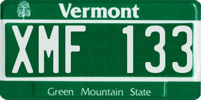 VT license plate XMF133