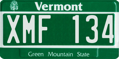 VT license plate XMF134
