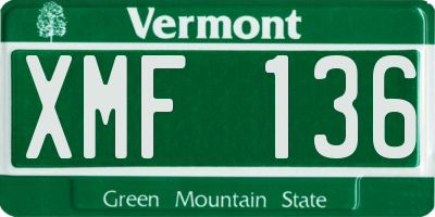 VT license plate XMF136