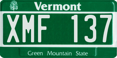 VT license plate XMF137