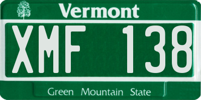 VT license plate XMF138