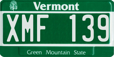 VT license plate XMF139