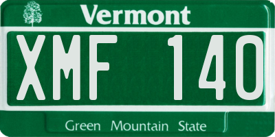 VT license plate XMF140