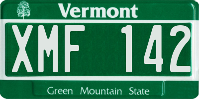 VT license plate XMF142