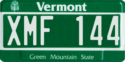 VT license plate XMF144