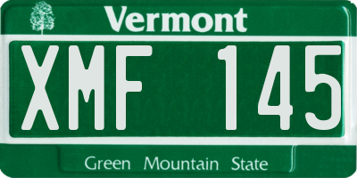 VT license plate XMF145