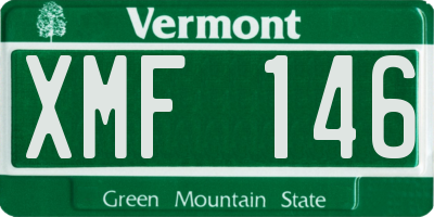 VT license plate XMF146