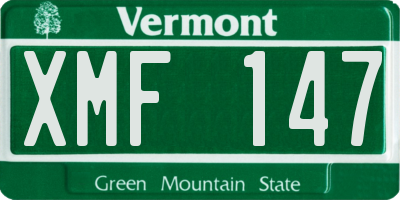 VT license plate XMF147
